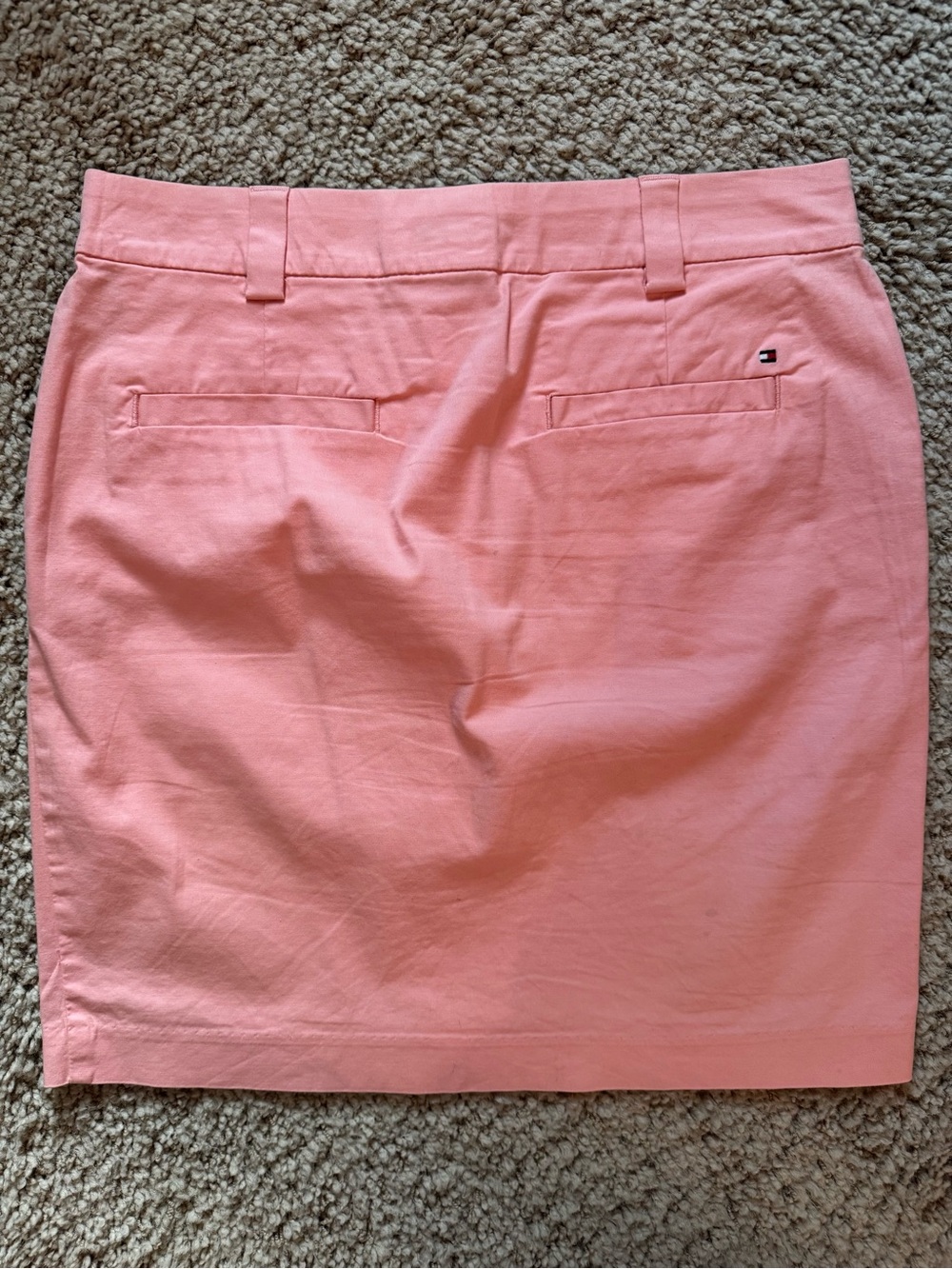 Tommy Hilfiger Coral Pink Cotton-Blend Pencil Skirt